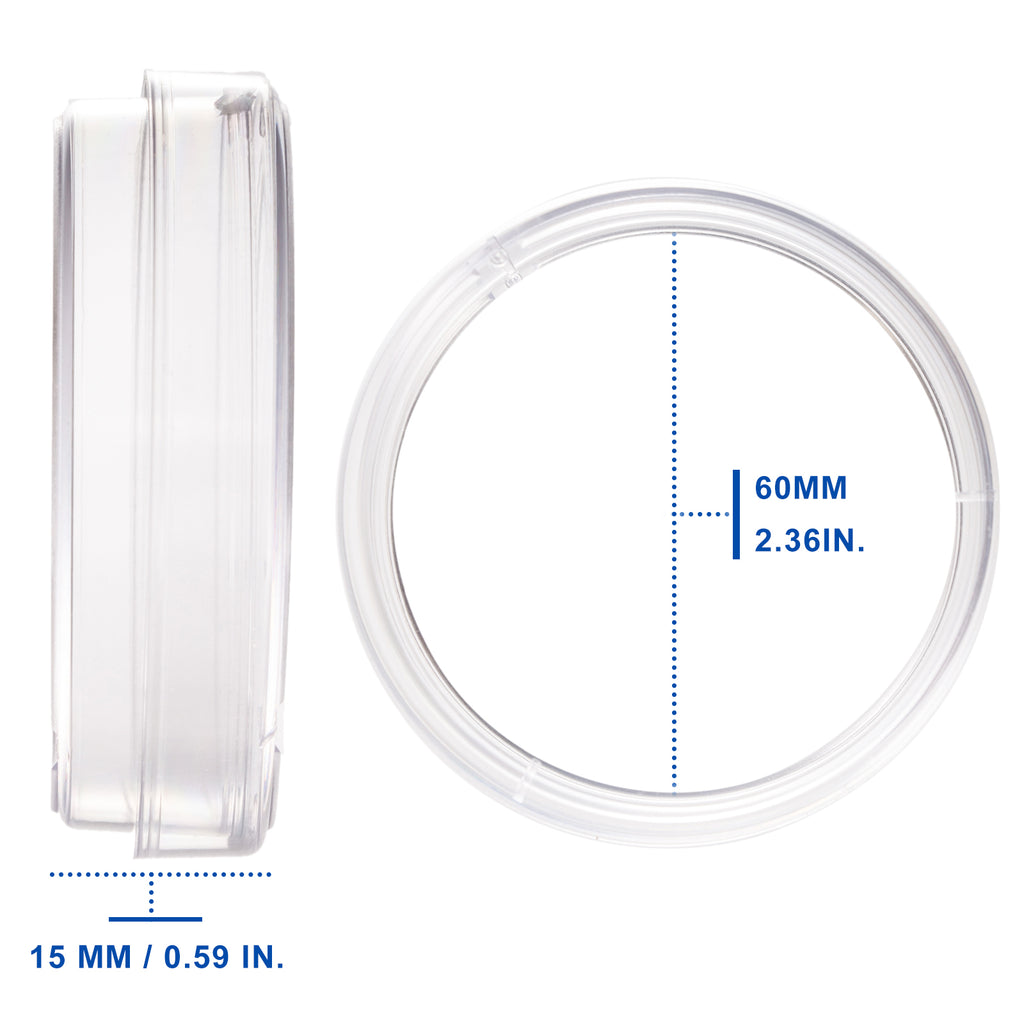Biologix® Petri Dishes with Lids, Deep Clean, Sterilized, 60x15mm, 10 Pieces/Bag, 50 Bags/Case