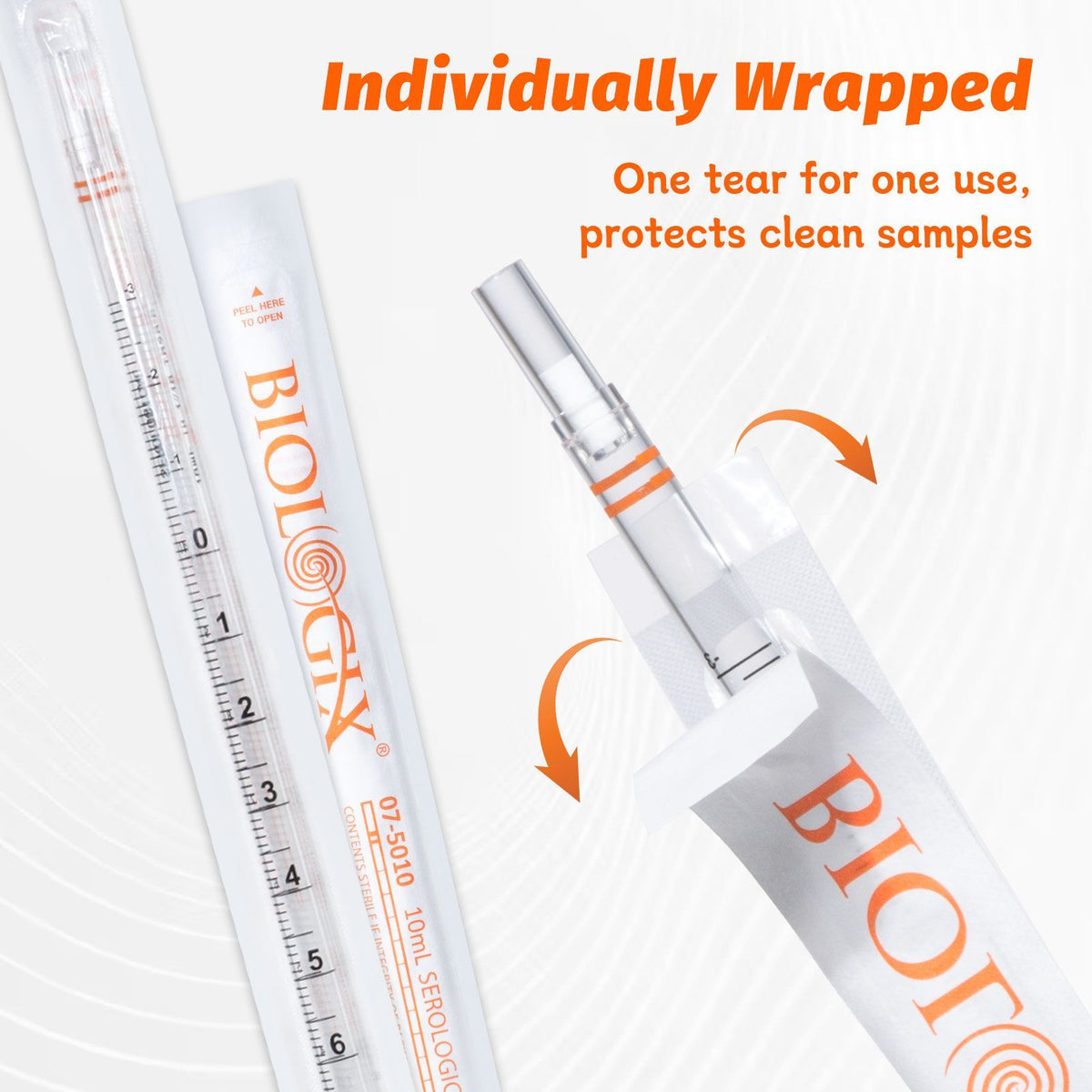Biologix® Serological Pipettes-10 mL , Sterile, 100 Pieces/Pack, 4 Packs/Case