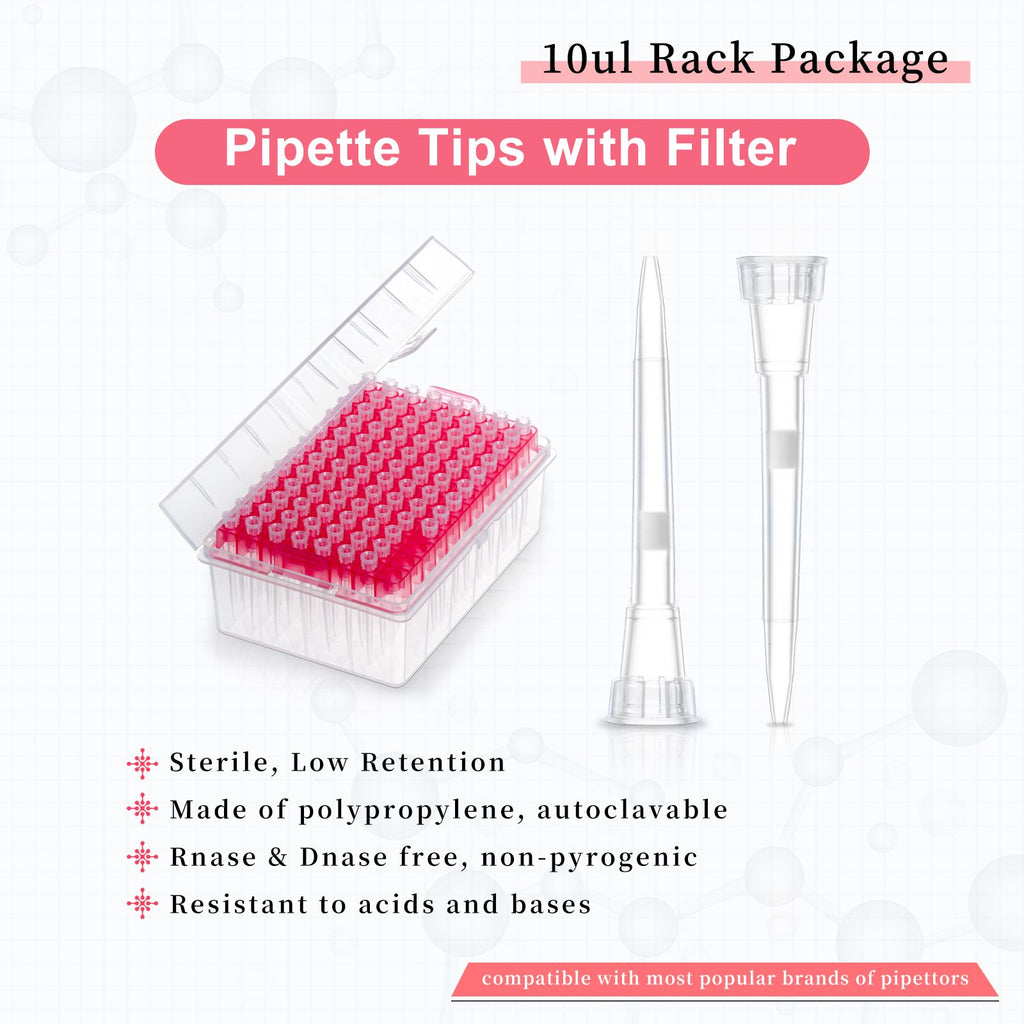 Biologix® Filter Tips -10ul Extra-long, 96 Pieces/Rack, 50 Racks/Case