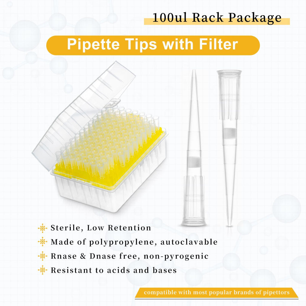 Biologix® Filter Tips -100μl, 96 Pieces/Rack, 50 Racks/Case