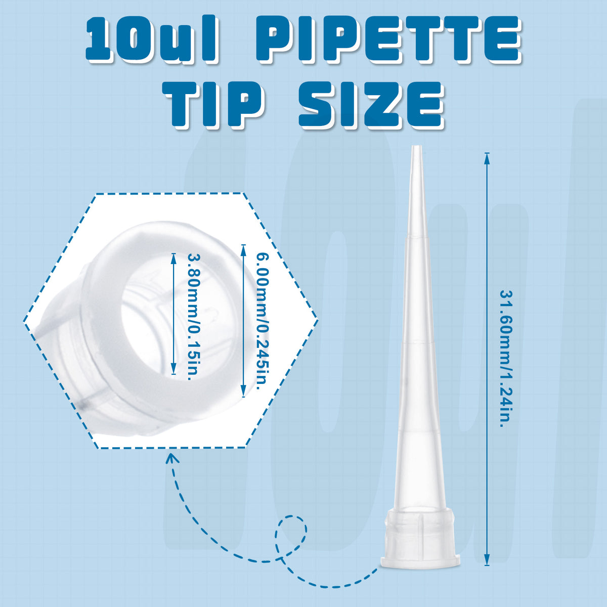 Biologix® Pipet Tips-Bulk, 10μL, Non-Sterile, 1,000 /Bag, 2 Bags /Pack, 5 Packs/Case