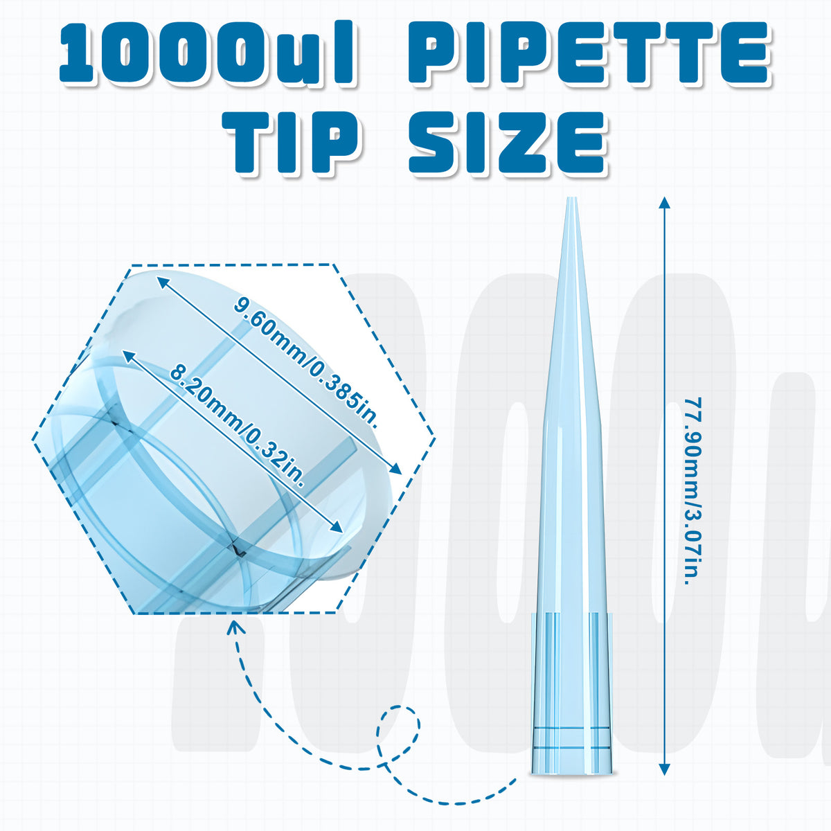 Biologix® Pipet Tips-Bulk, 1000 μL, Non-Sterile, 1,000/Bag/Pack, 10 Packs/Case