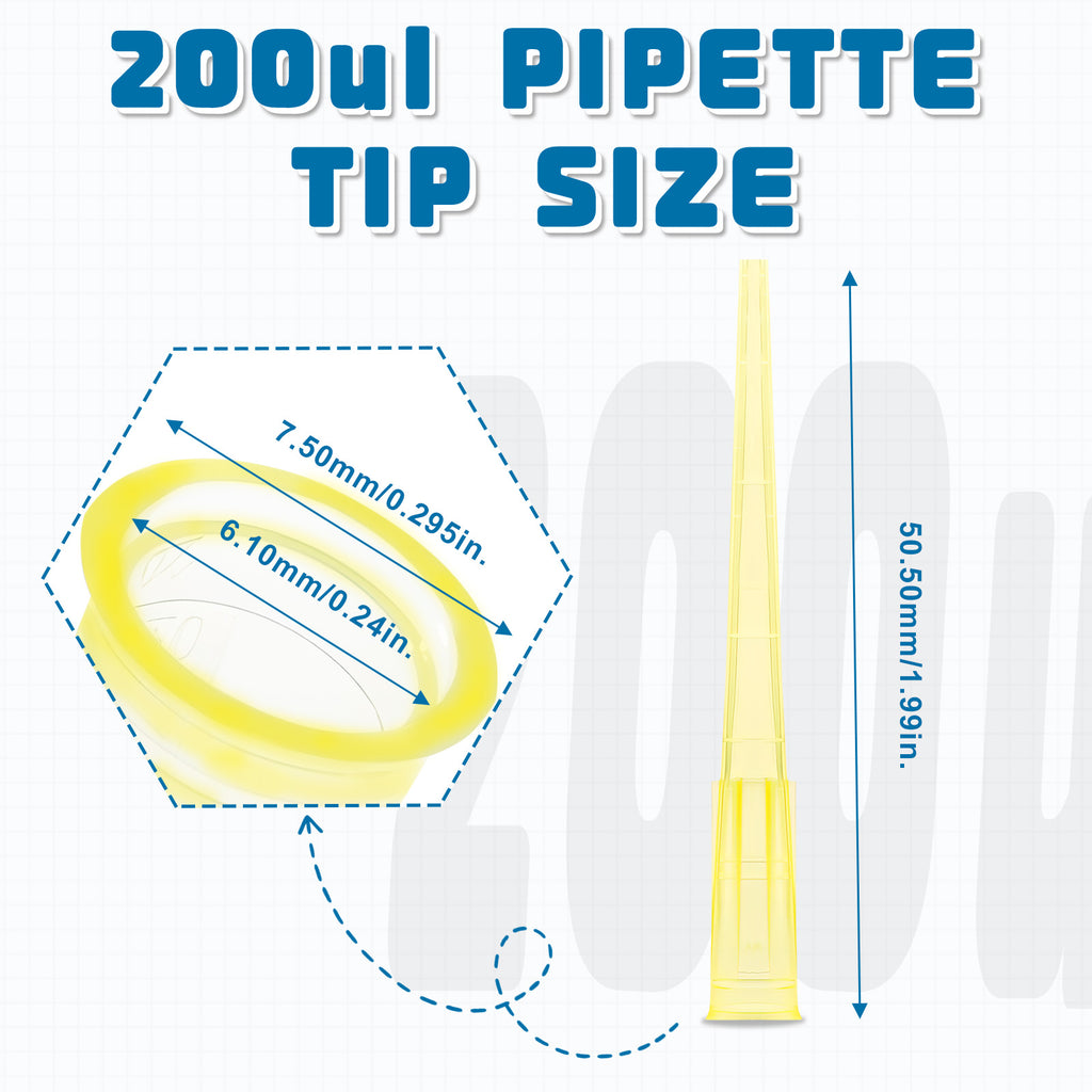 Biologix® Pipet Tips-Bulk, 200 μL, Non-Sterile, 1,000/Bag/Pack, 10 Packs/Case