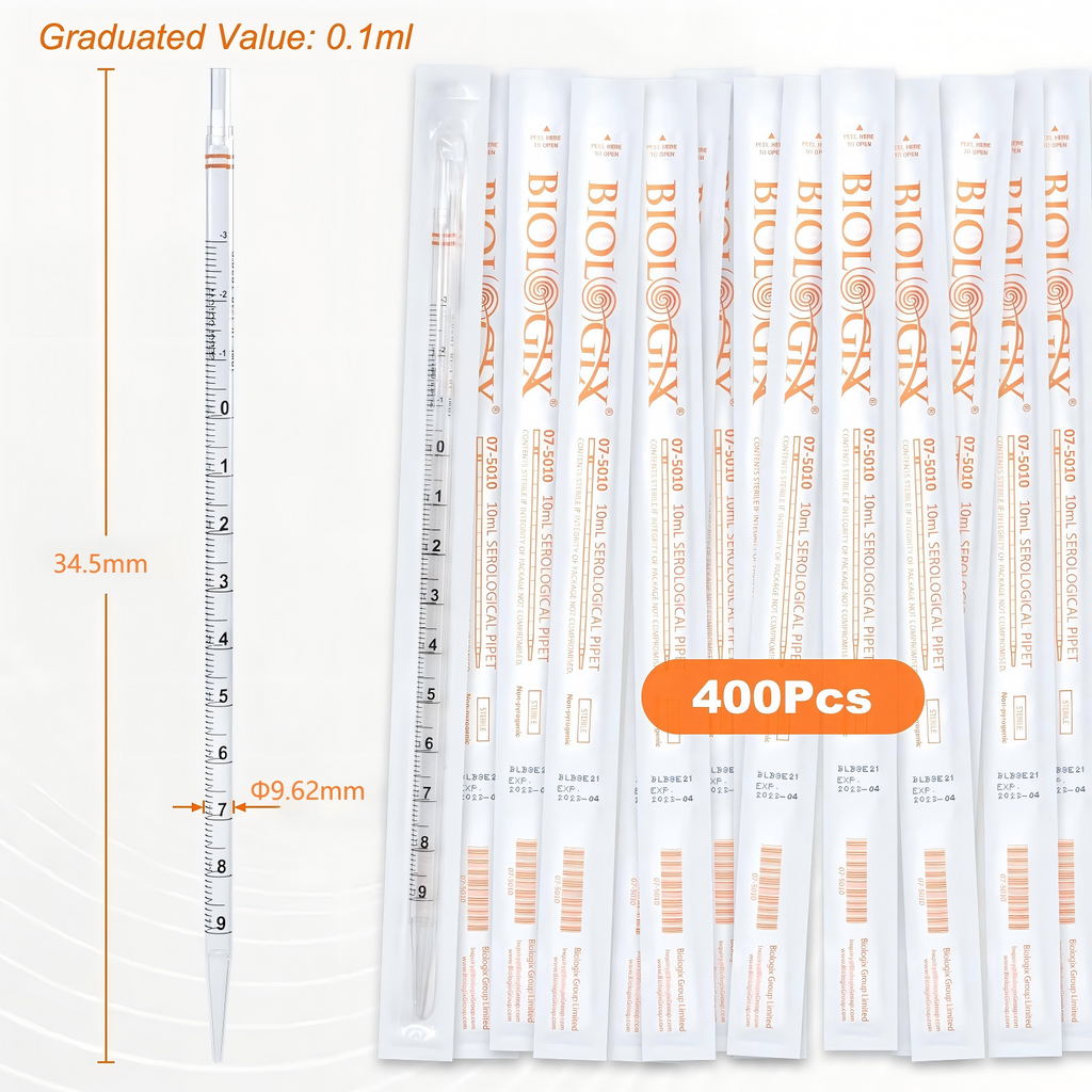 Biologix® Serological Pipettes-10 mL , Sterile, 100 Pieces/Pack, 4 Packs/Case