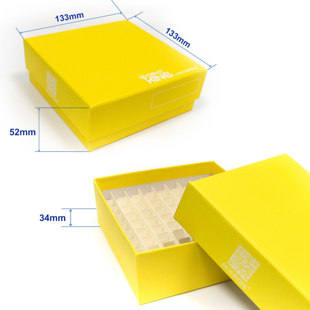 CryoKING® Premium Cardboard Cryogenic Boxes, 2 Inch, Assorted Color, 5 Pieces/Pack, 20 Packs/Case