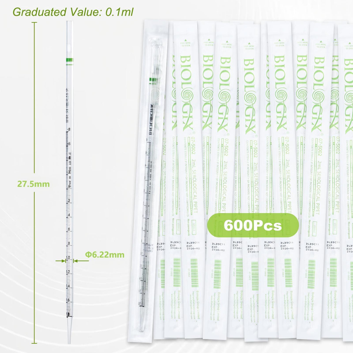 Biologix® Serological Pipettes-2mL , Sterile, 150 Pieces/Pack, 4 Packs/Case