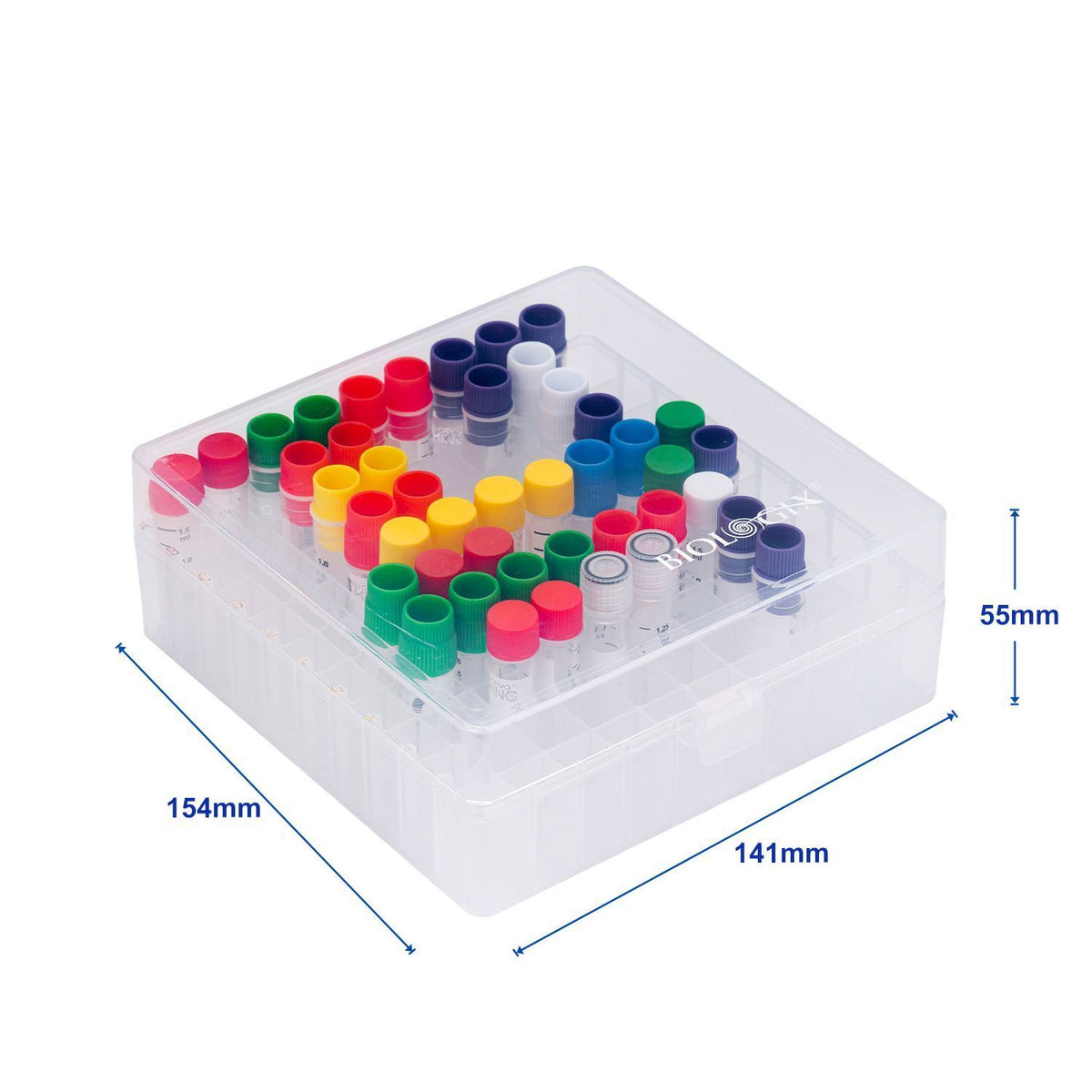 CryoKING® PP Cryogenic Boxes, 2 Inch, 100-Well, Hinged Lid, 5 Pieces/Pack, 4 Packs/Case