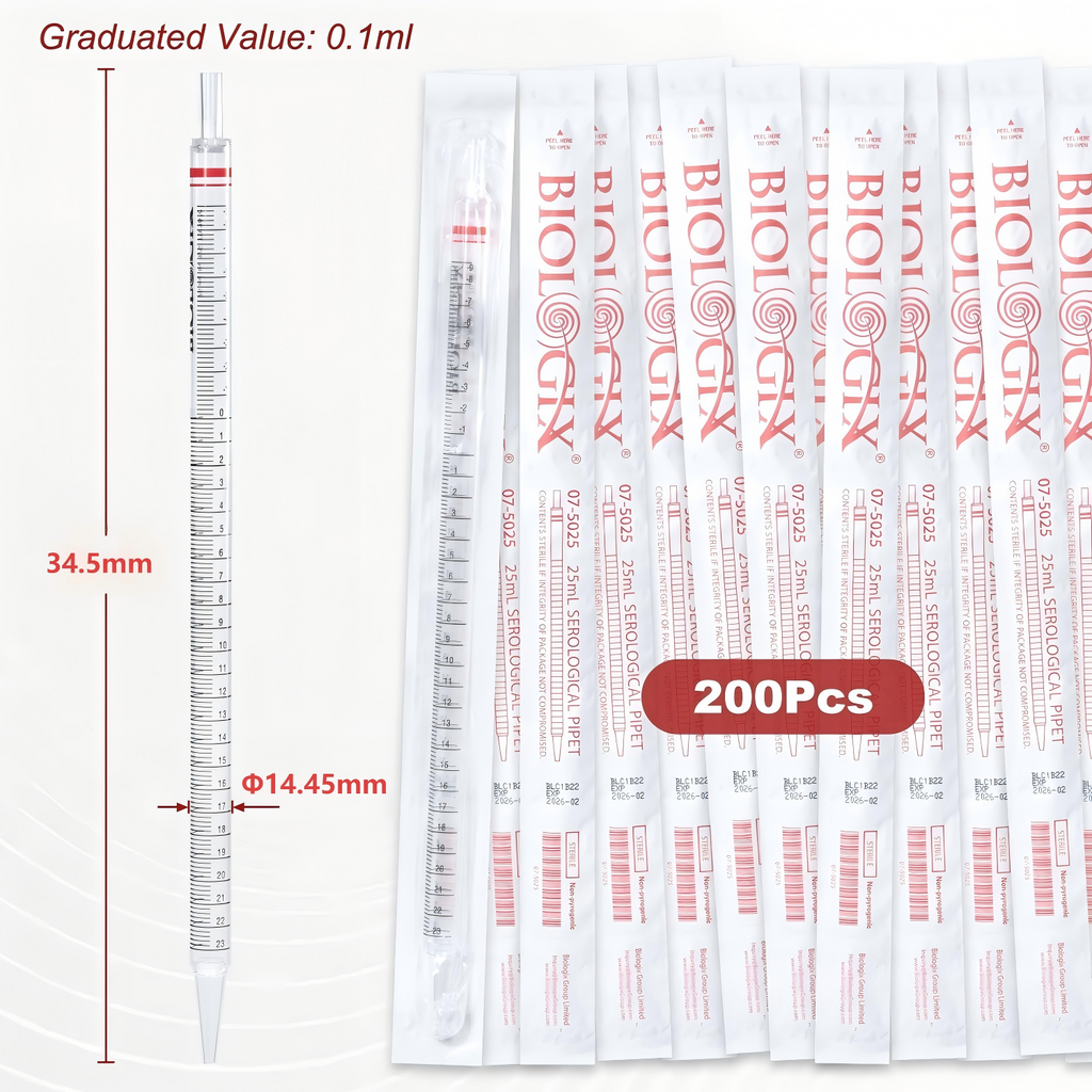 Biologix® Serological Pipettes-25 mL , Sterile, 50 Pieces/Pack, 4 Packs/Case