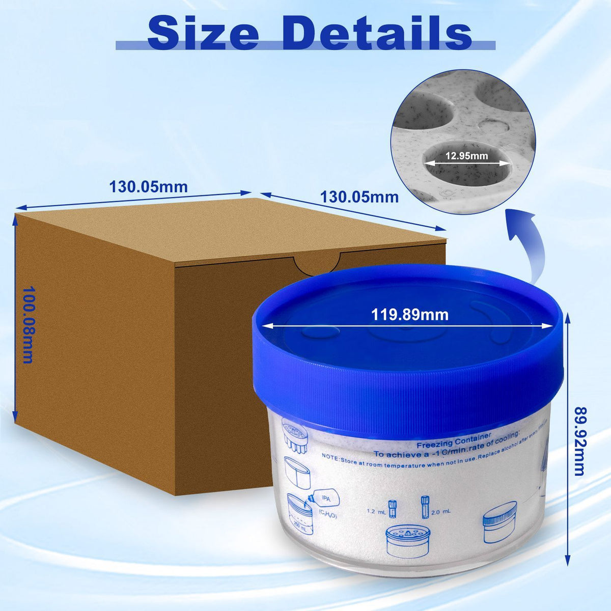 CryoKING® Freezing Container, for 1/1.5/2mL Vials, PC, 18 wells, 1/Box, 12 Boxes/Case