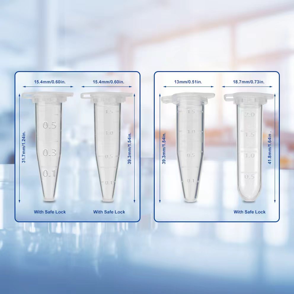 Biologix® Microcentrifuge Tubes-0.5mL/1.5mL/2mL, 500 Pieces/Pack, 10 Packs/Case