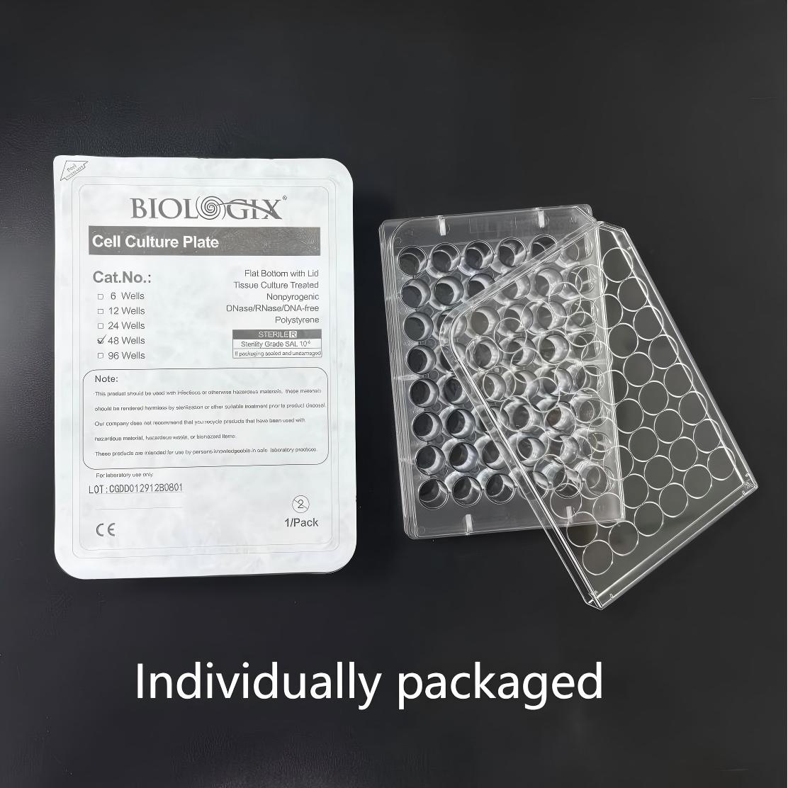 Biologix® Cell Culture Plates-6/12/24/48/96-Wells, 1 Piece/Pack, 50 Packs/Case