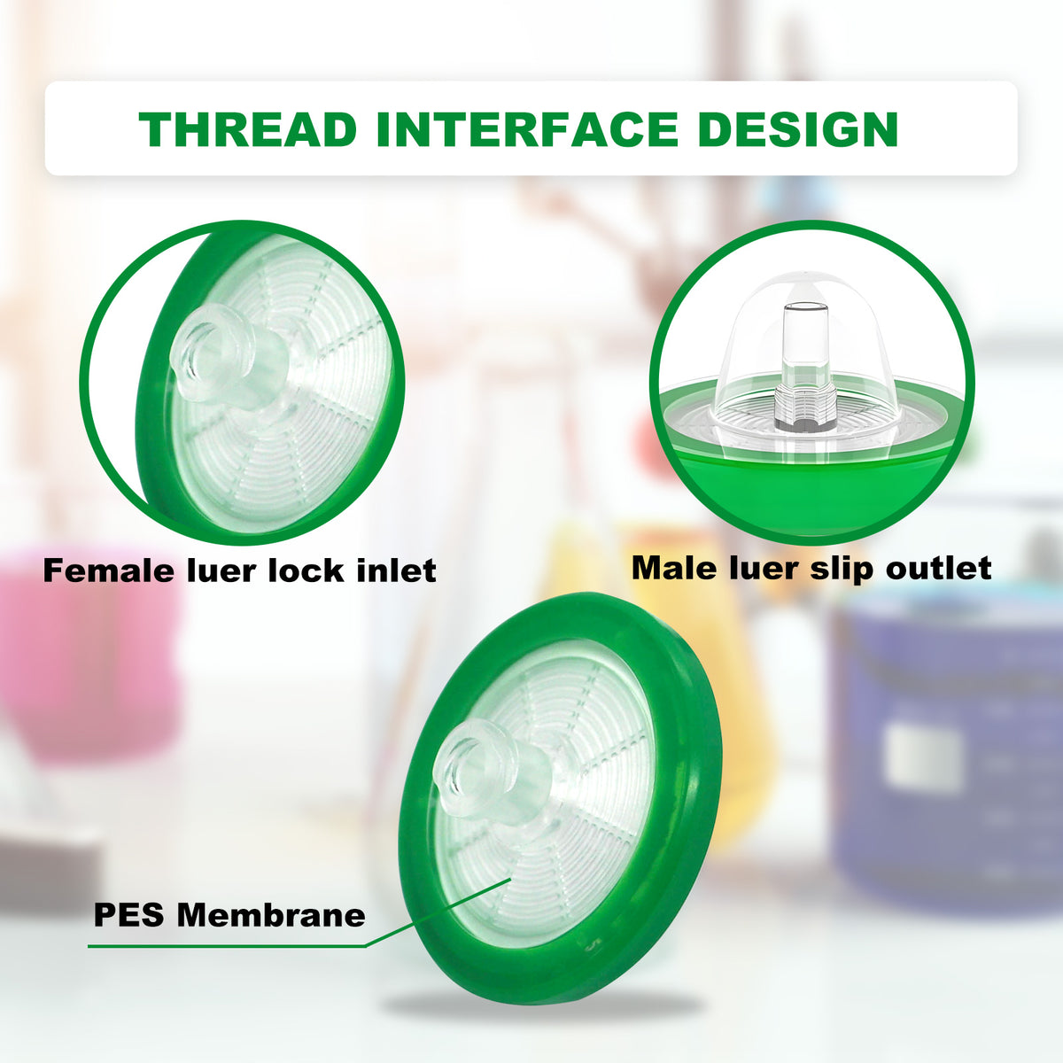 Biologix® Sterile Syringe Filter-PES, 0.22μm, Diameter 30mm, 100 Pcs/Pack