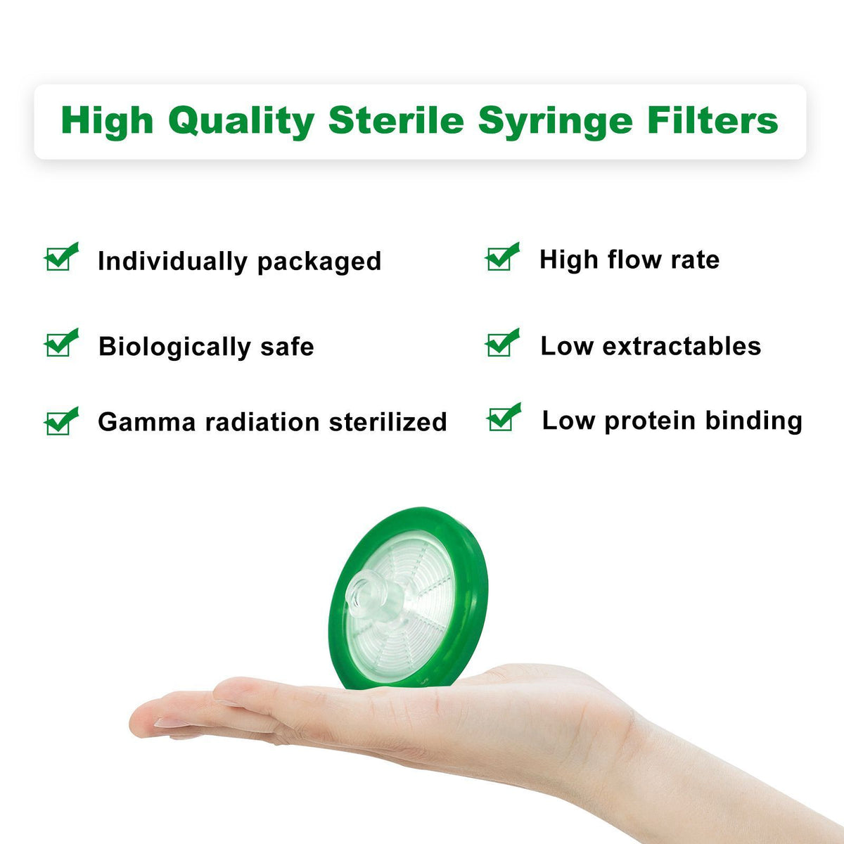 Biologix® Sterile Syringe Filter-PES, 0.22μm, Diameter 30mm, 100 Pcs/Pack