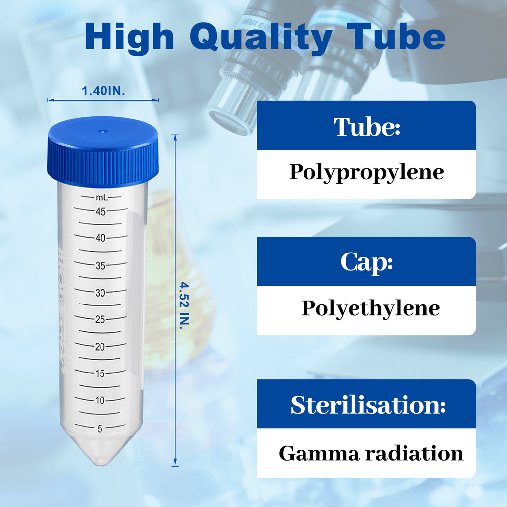 Biologix® Centrifuge Tubes-50mL, Conical Bottom, Bulk Pack, 25 Sets/Pack, 20 Packs/Case