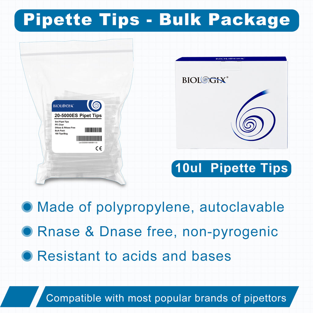 Biologix® 5mL Pipette Tips, 100 /Bag, 20 Bags/Case