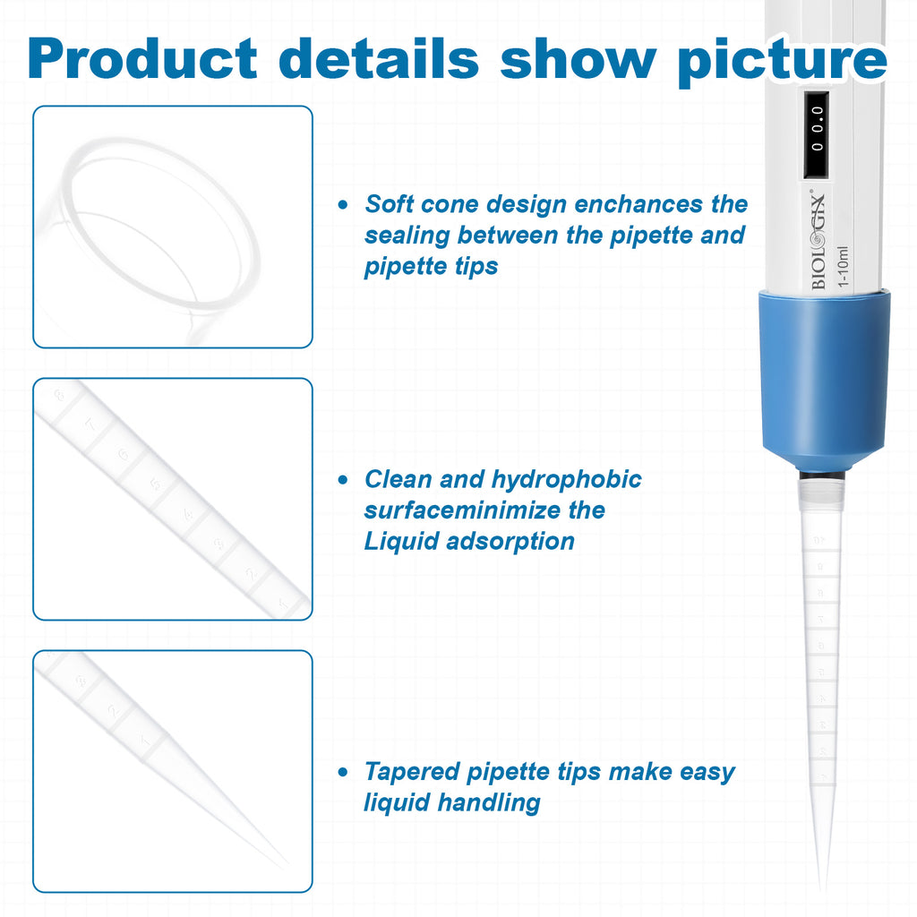Biologix® 10 mL Pipette Tips, 100 /Bag, 10 Bags/Case