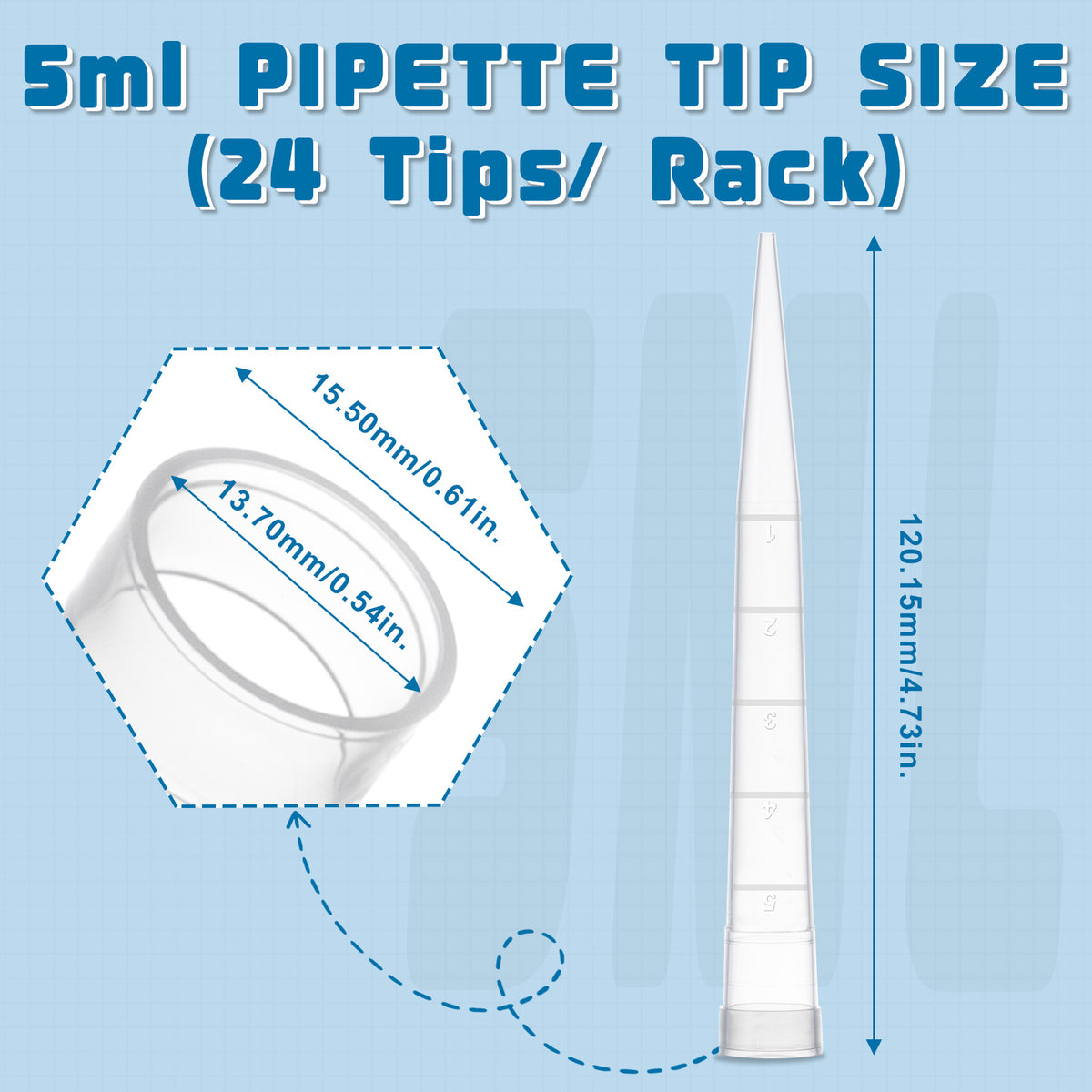 Biologix® Pipette Tips, 5mL, Sterile, 24 /Rack,30 Racks/Case