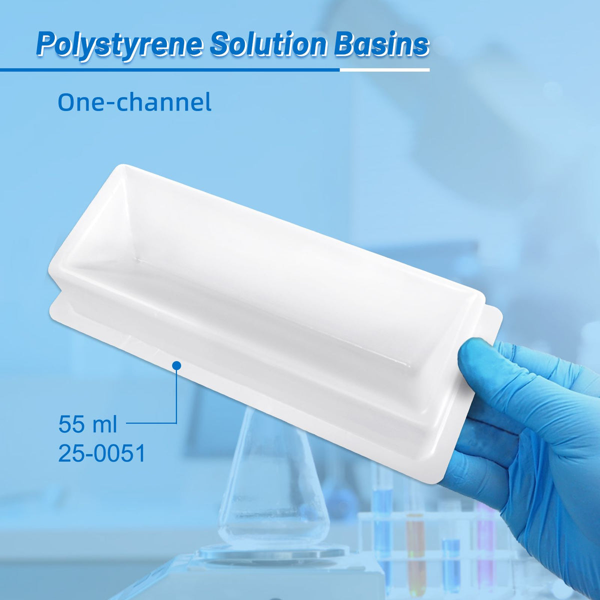 Biologix® Solution Basins-PS, 55mL, White, Sterile, Individually Packaged, 1 /Bag, 100 Bags/Case