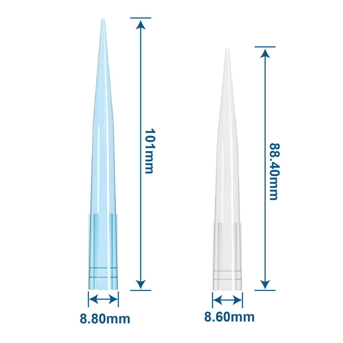 Biologix® Pipette Tips -1000μlL/Extended, Non-Sterile, Bulk Package