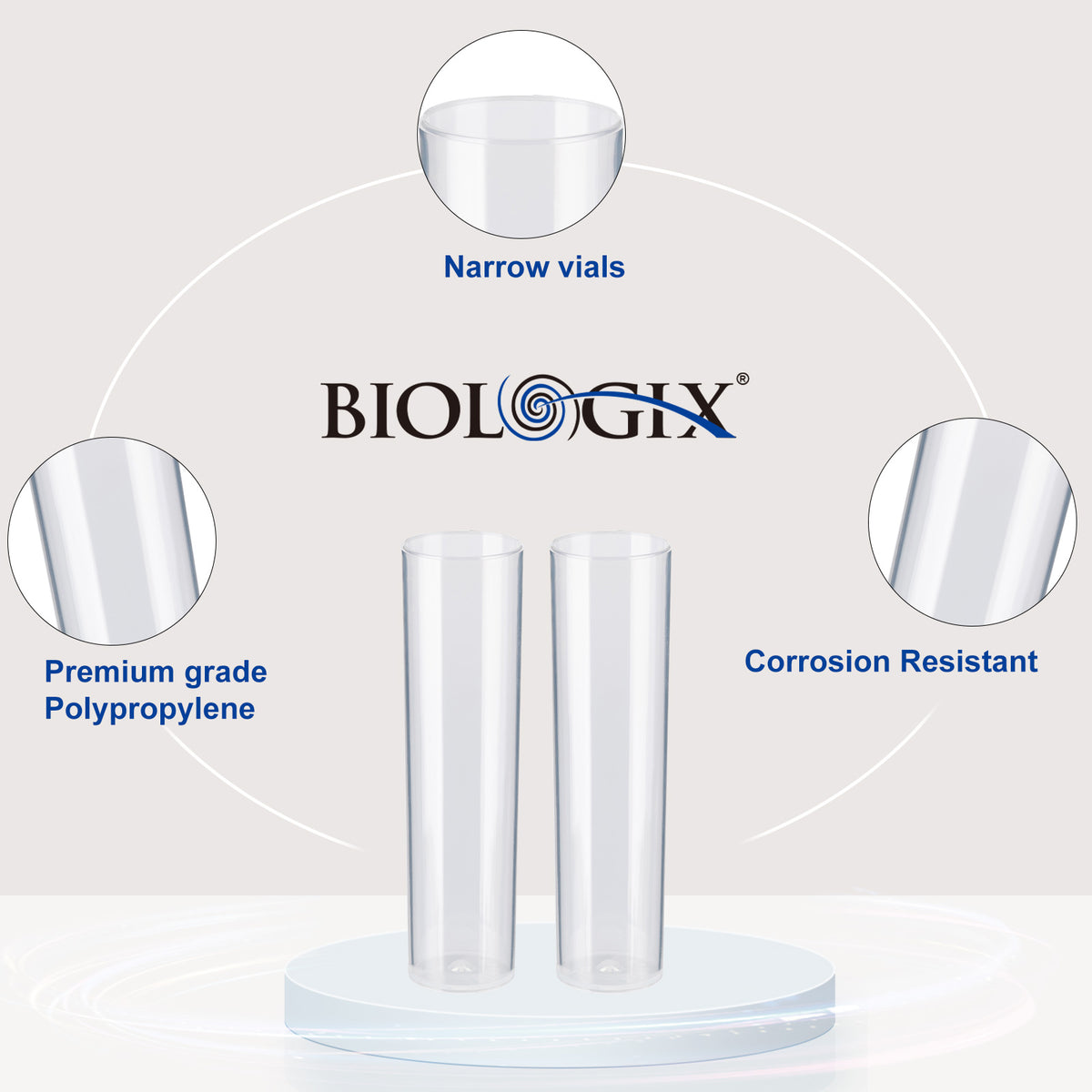 Biologix® Drosophila Narrow Vials Combo, PP, 25*95 mm, 100/Tray, 5 Trays/Case