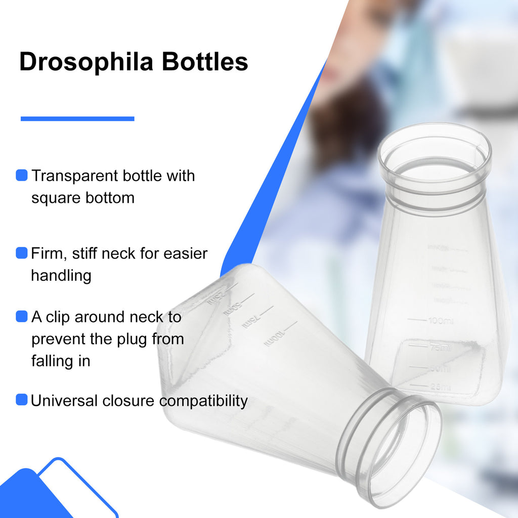 Biologix® Drosophila Bottles (Bulk), 57*57*103mm, 177mL, 25/Tray, 8 Trays/Case