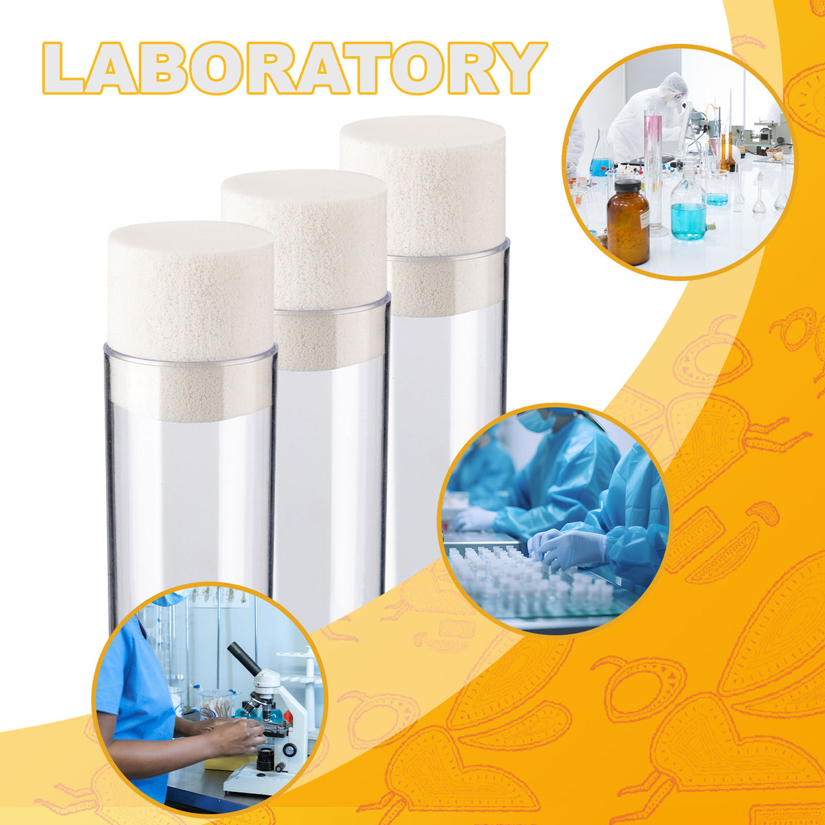 Biologix® Drosophila Closures for Wide Vials, Densest Sponge, 28*30mm, 100/Bag, 10 Bags/Case