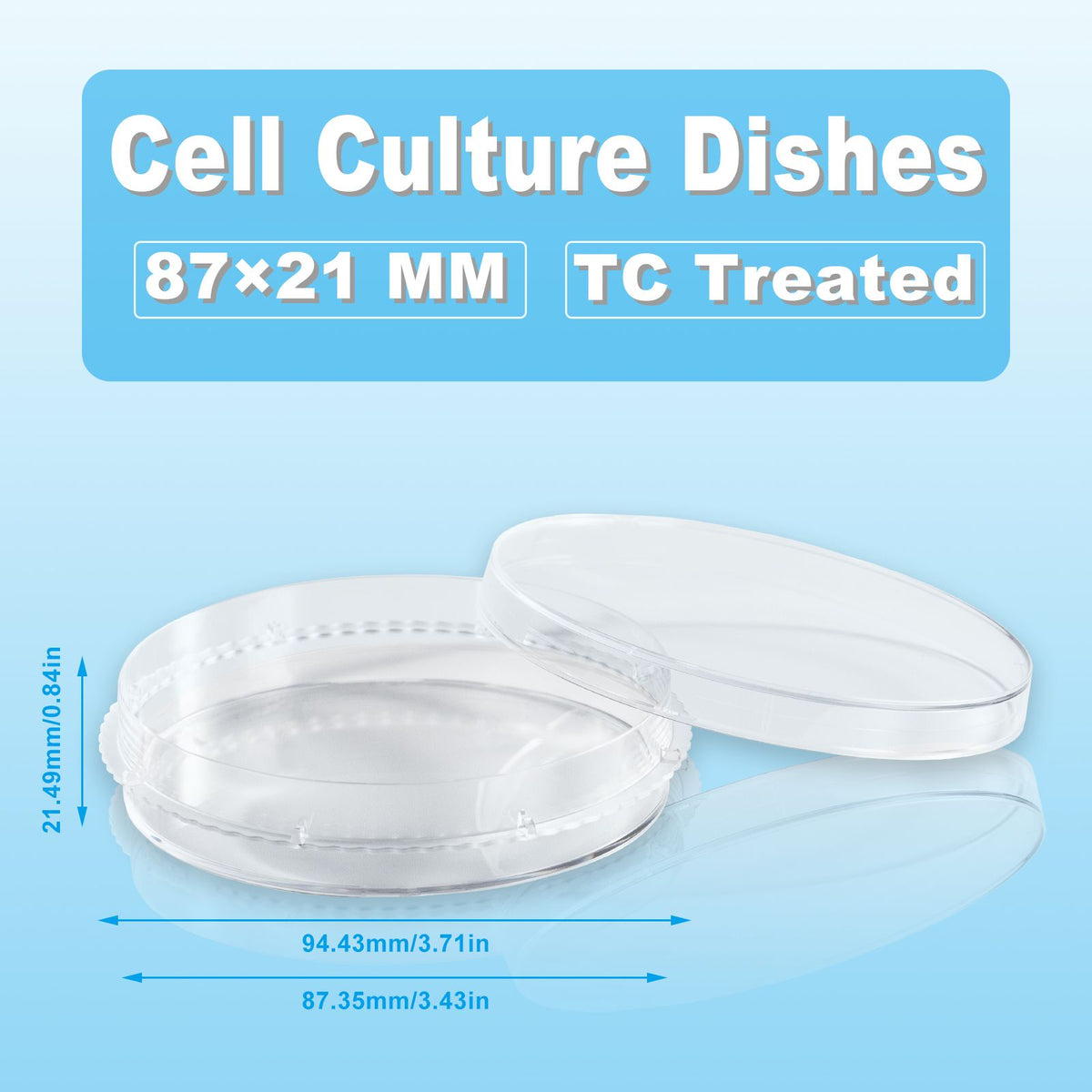 Biologix® Cell Culture Dishes-100x20mm, Sterile, with External Grip, 10 /Bag, 20 Bags/ Case