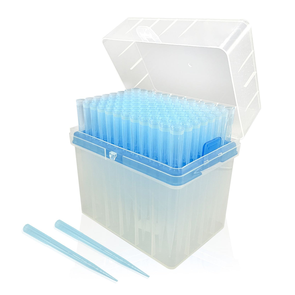 Biologix® Universal Pipet Tips, 1000µL Extra-Long, Blue, 96 Tips/Rack, 10 Racks/Pack, 5 Packs/Case