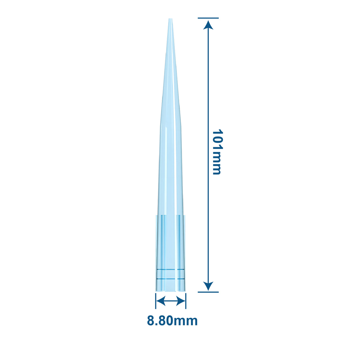 Biologix® Universal Pipet Tips, 1000µL Extra-Long, Blue, 96 Tips/Rack, 10 Racks/Pack, 5 Packs/Case