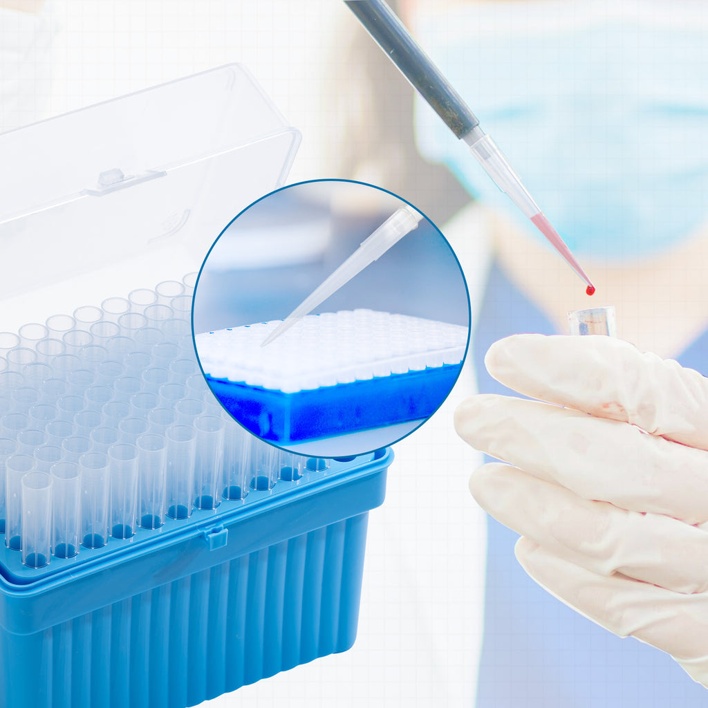 Biologix® Universal Pipet Tips, 1000µL Extra-Long, Blue, 96 Tips/Rack, 10 Racks/Pack, 5 Packs/Case