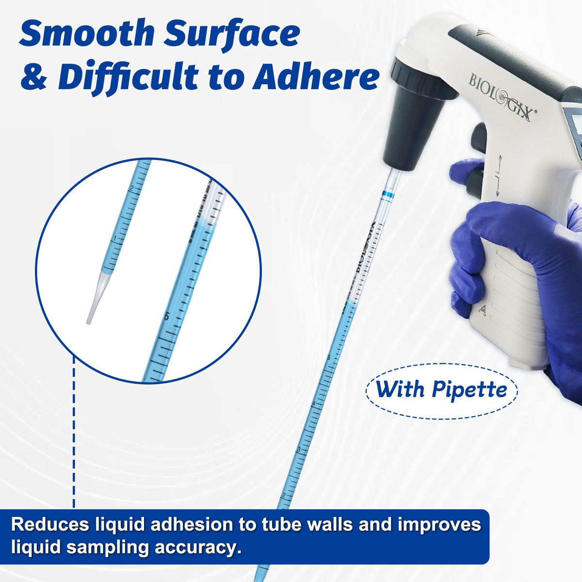Biologix® Serological Pipette, 5mL, Blue, Sterile, DNase & RNase-free, 100 Pcs/Pack, 4 Packs/Case