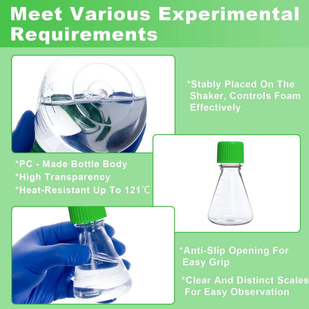 Biologix® 125 mL Erlenmeyer Shake Flask, Vent Cap, 1 Pc/Bag, 24 Bags/Case