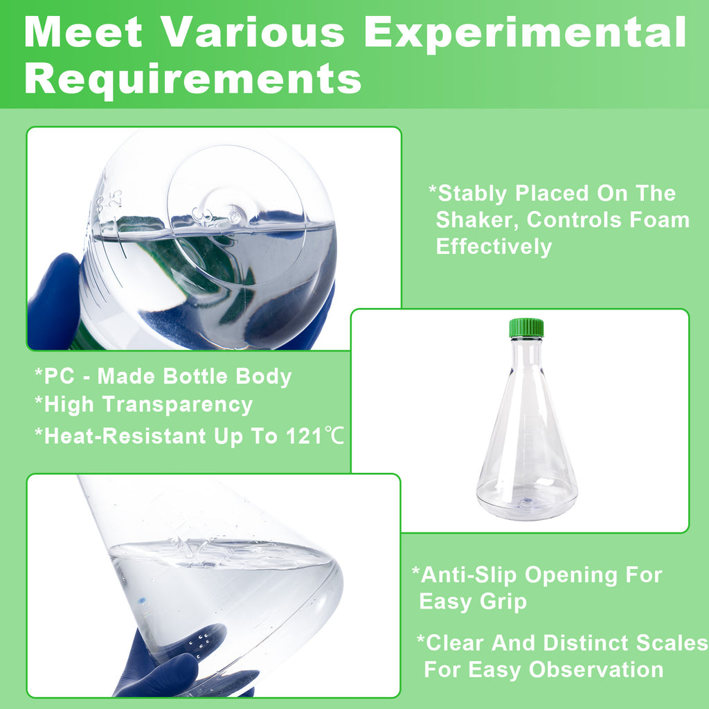 Biologix® 2L PC Erlenmeyer Culture Flasks with vent cap, Individual package,6 Pcs/Case