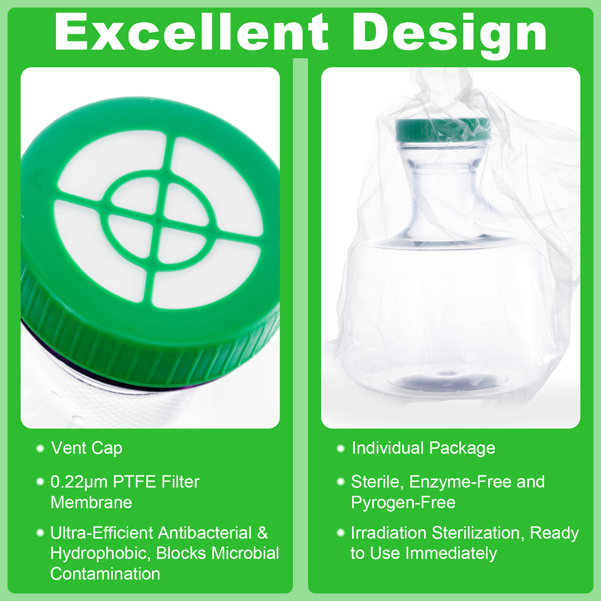 Biologix® 5L PC Erlenmeyer Culture Flasks with vent cap, individual package, 4 Pcs/Case