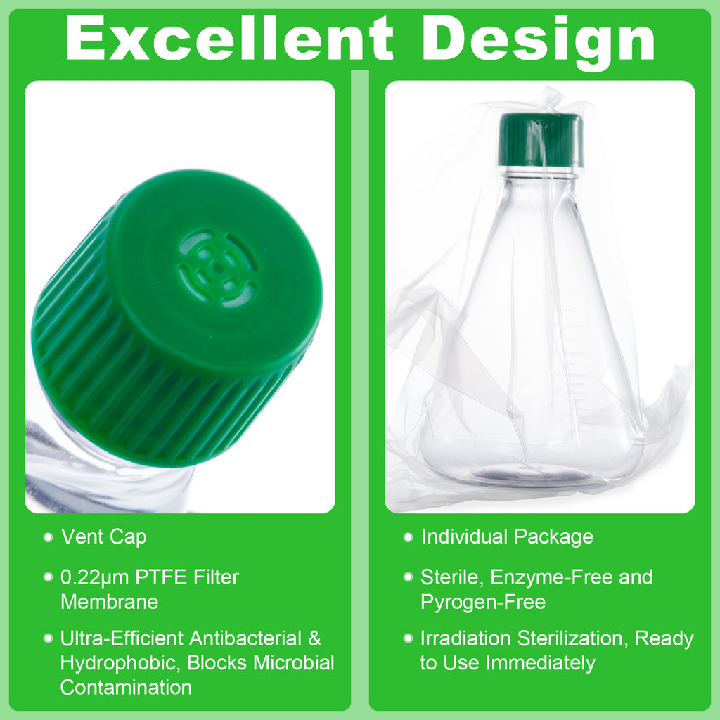 Biologix® 1L PC Erlenmeyer Culture Flasks with vent cap, Individual package, 12 Pcs/Case