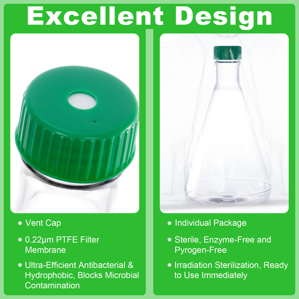 Biologix® 2L PC Erlenmeyer Culture Flasks with vent cap, Individual package,6 Pcs/Case