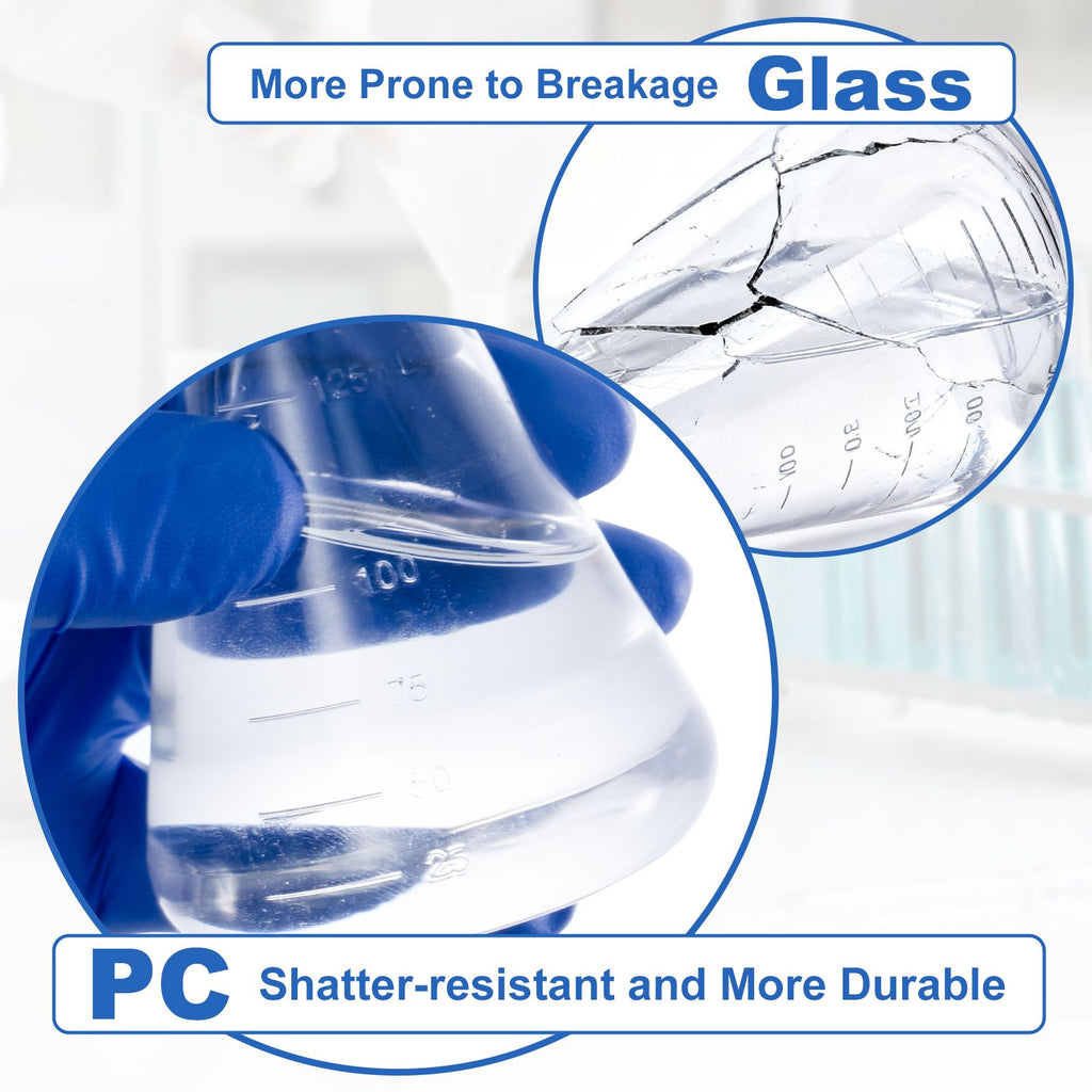Biologix® 125ml Bacterial Culture Erlenmeyer Flasks, PC material, flat bottom, 24 Pcs/Case