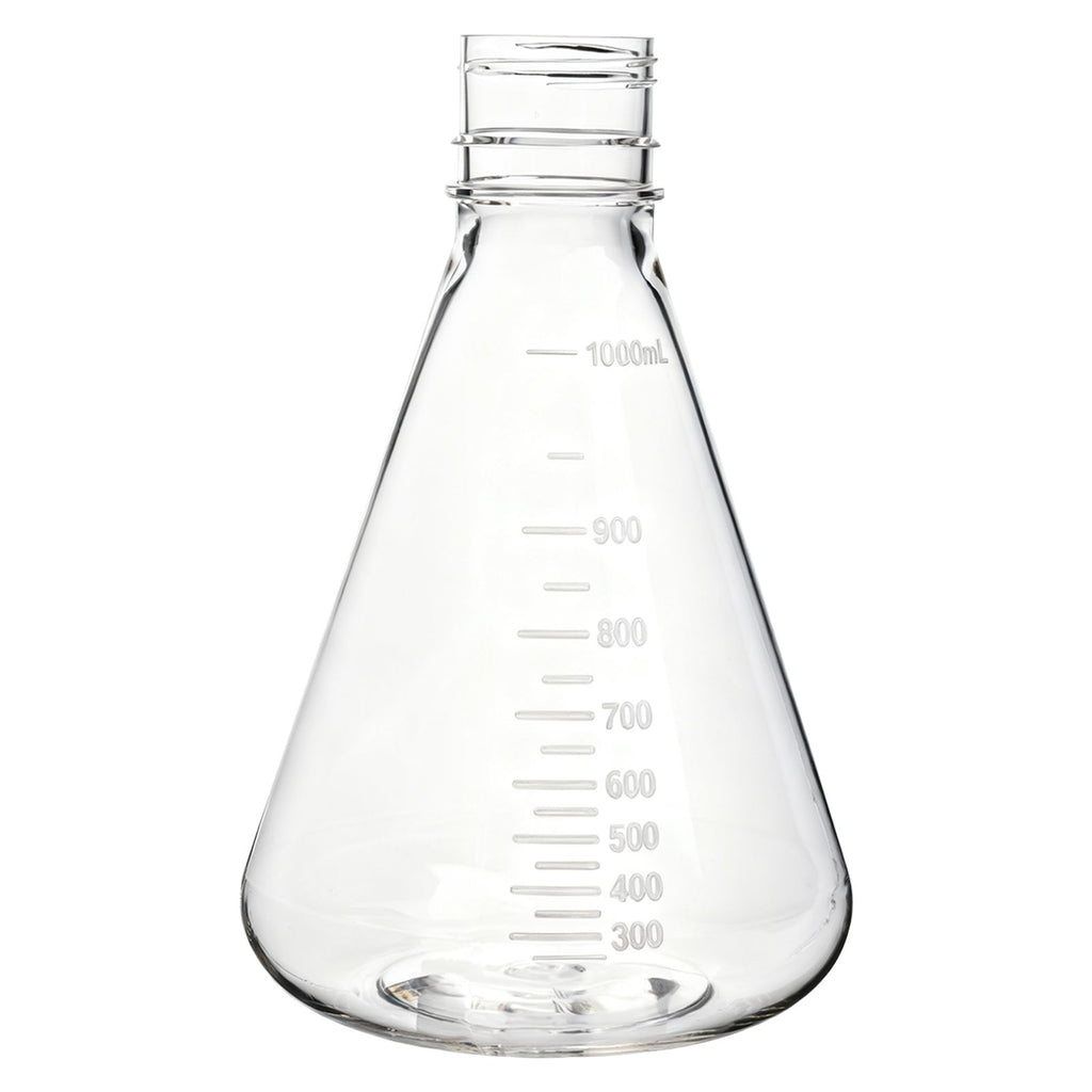 Biologix® 1L Bacterial Culture Erlenmeyer Flasks, PC material, Flat bottom, 12 Pcs/Case