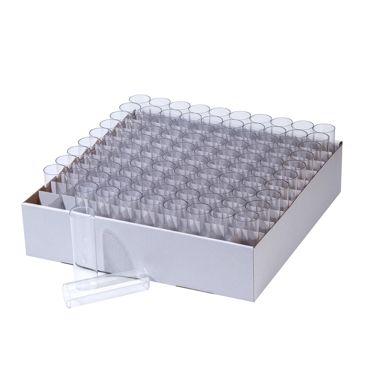 Biologix® Drosophila Narrow Vials Combo, Material: K-Resin (vials), Size: 25*95mm,Tray Packed, Package: 100 vials/tray,5 trays/case
