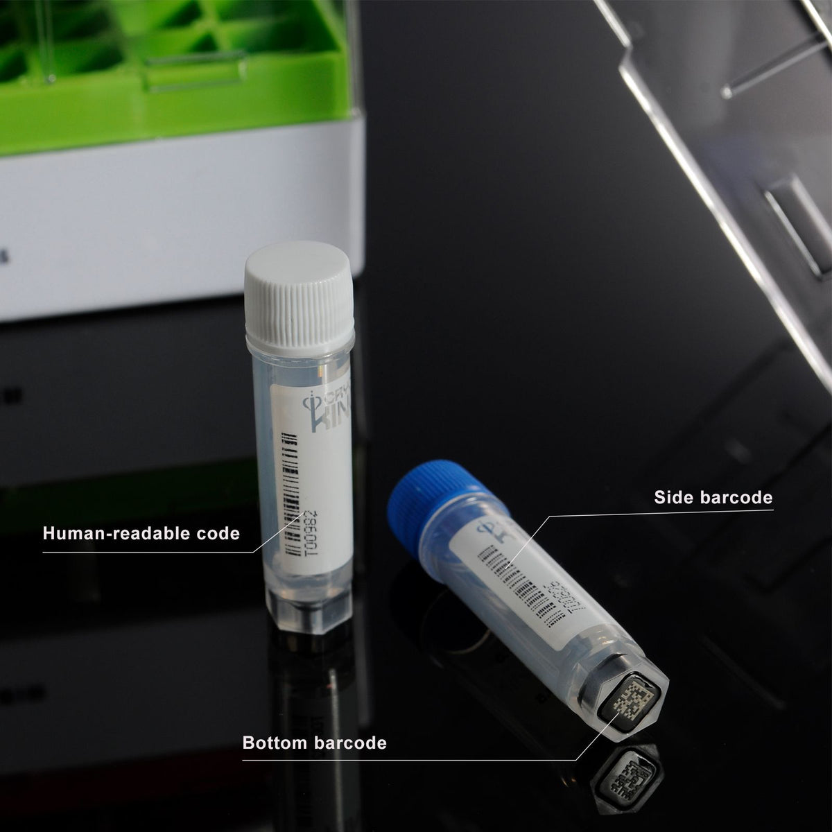 CryoKING® Cryogenic Vials Side & Bottom Barcoded-1.5mL, External Thread, 25/Bag, 1000/Case