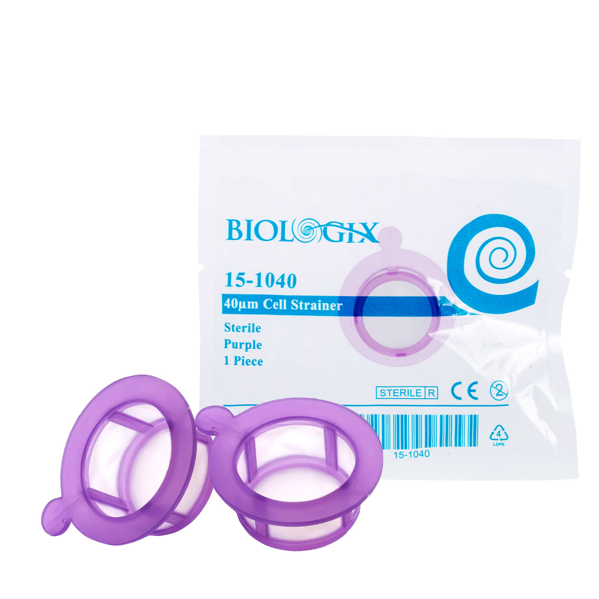 Biologix® Cell Strainers, Sterile, Nylon Mesh Filter with Handle, Individual Package