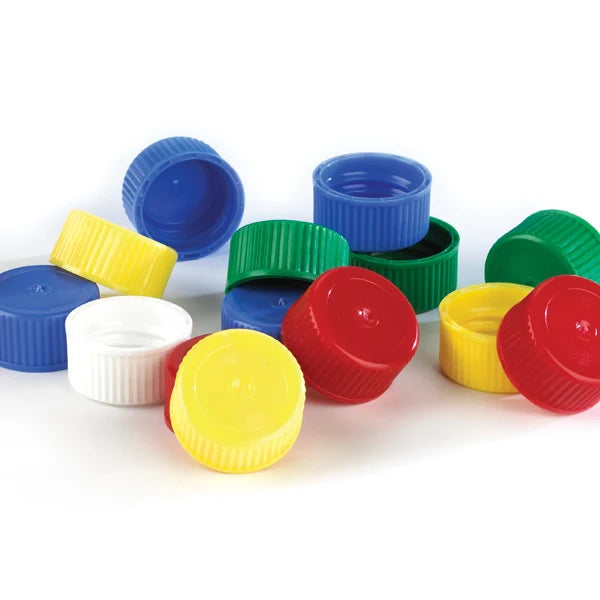 Globe Scientific 6103-CAP screw caps in multiple colours