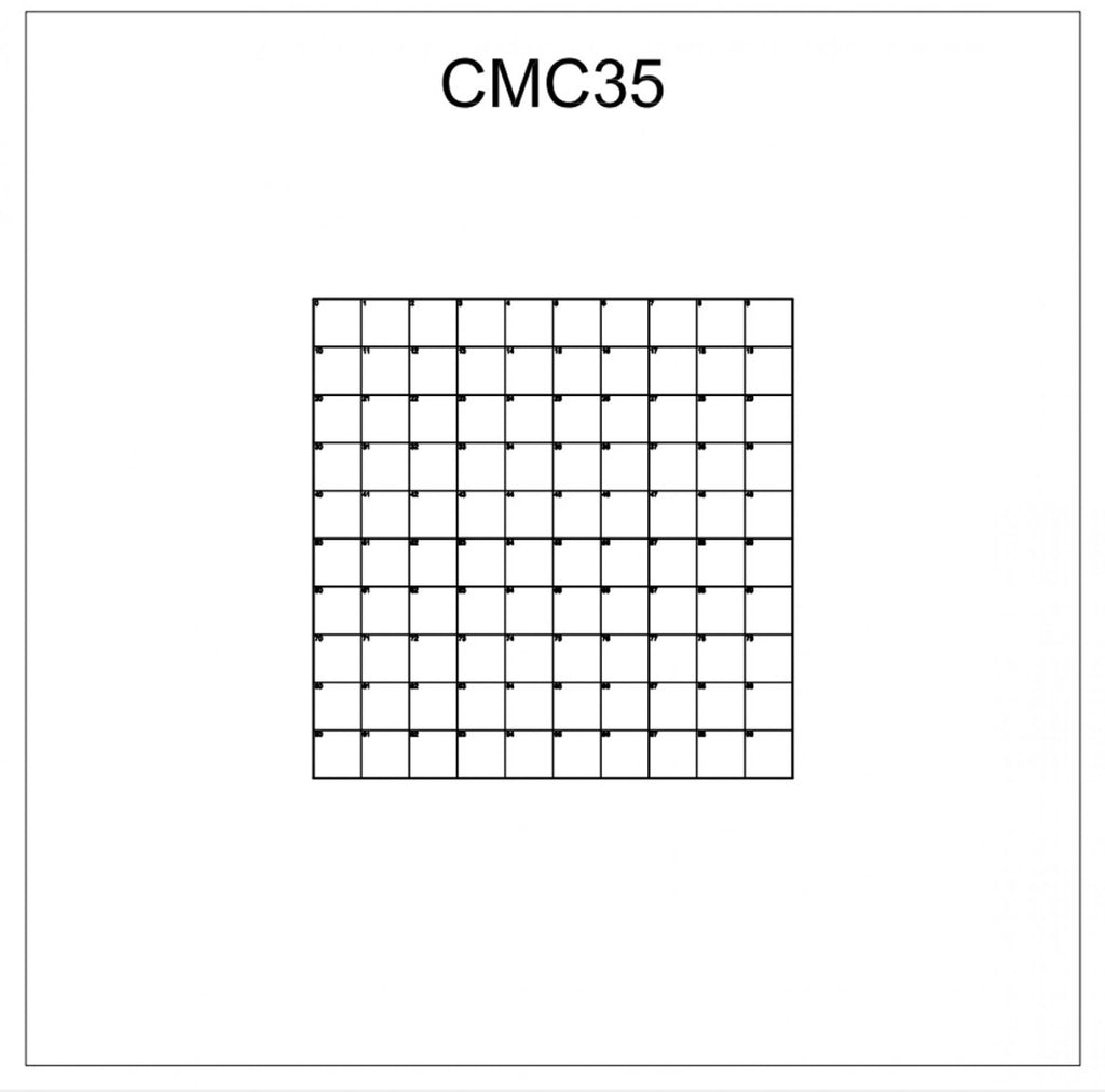 Corrective Microscope Coverslips : CMC35 Indexed Grid 1mm Pitch Squares (25pcs per box)