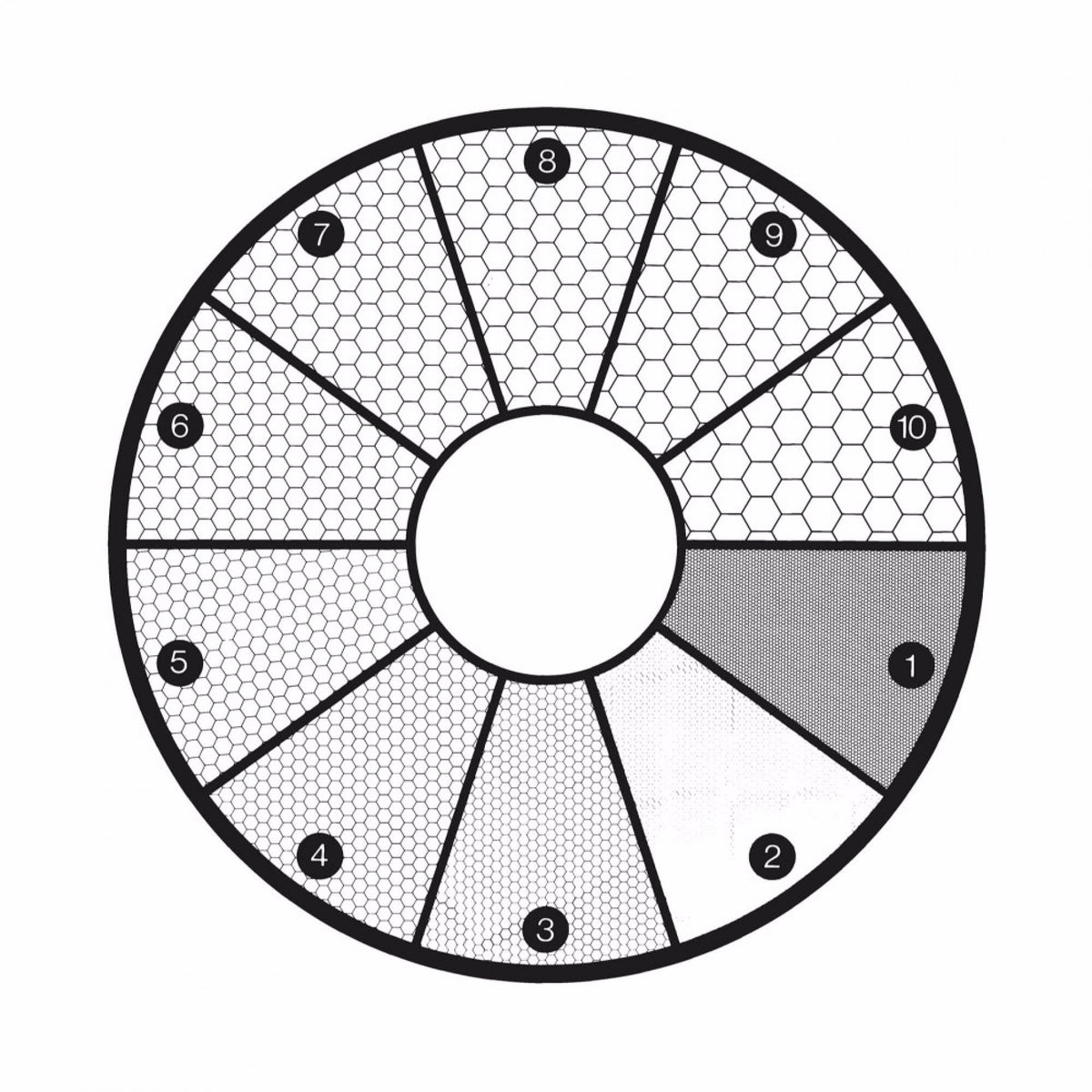 Microscope Eyepiece Reticules (Graticules) G45 ASTM E19-46 Grain Sizing Disc