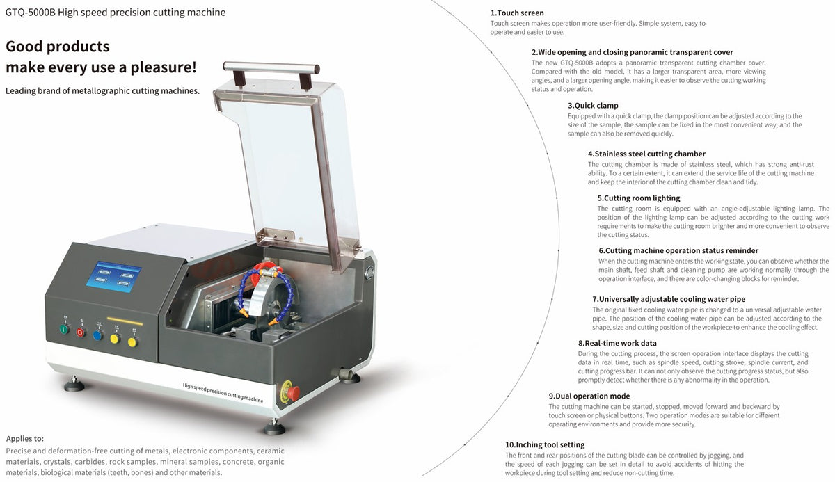 GTQ 5000B Bench Top Precision Cut Off Machine