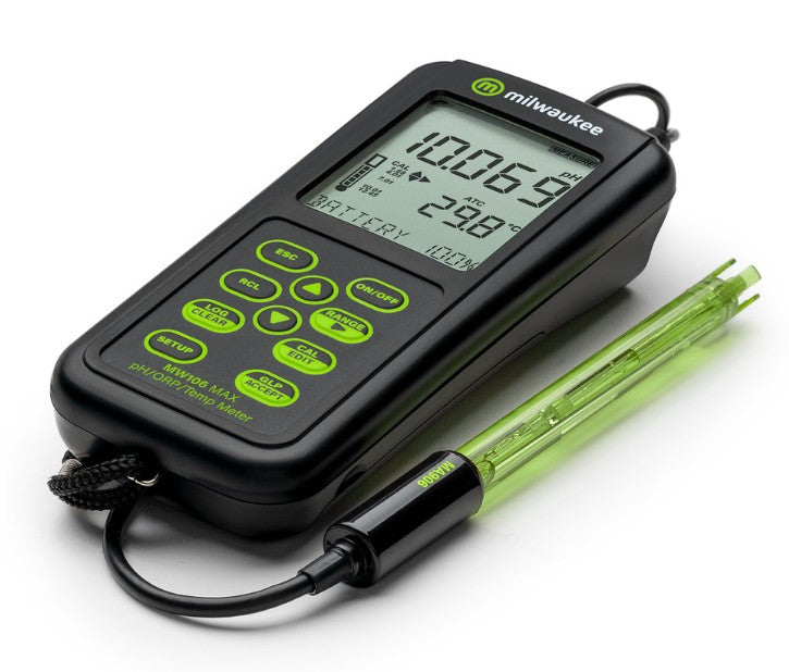 Milwaukee MW106 MAX Waterproof pH/ORP/Temp Logging Portable Meter