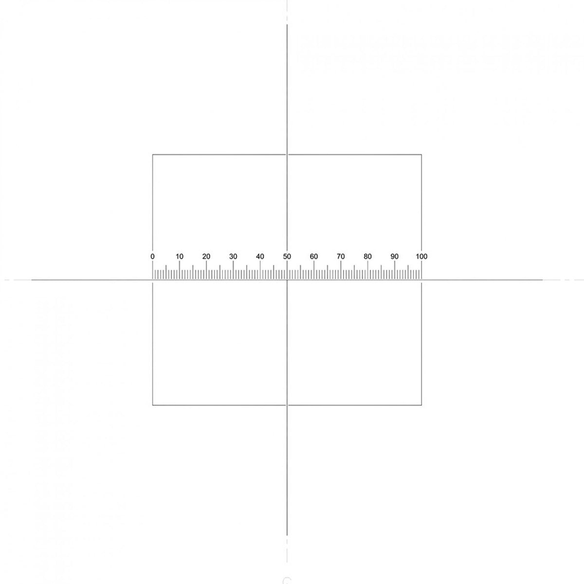 Microscope Eyepiece Reticules (Graticules) NE7N Horizontal Scale 10mm/0.1mm + Crossline + Square