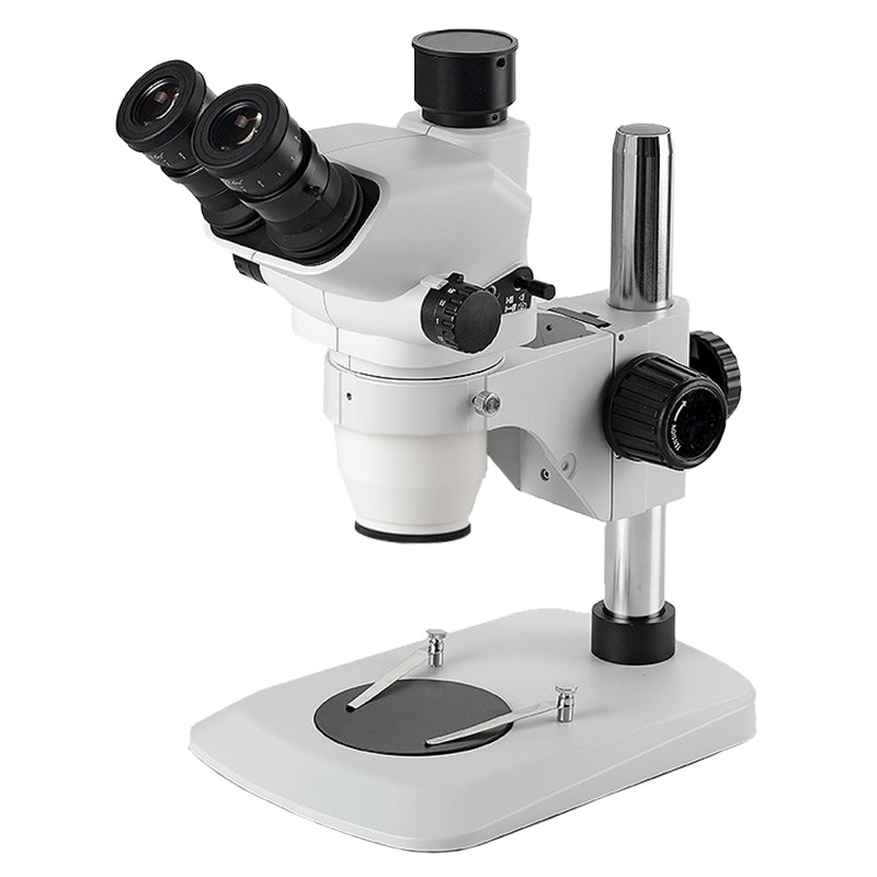 AUC-336-T series Trinocular Stereo Zoom 0.67x - 4.5x Microscope with Stand Options (Inclined 45 Degree Head)