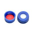 Yorlab blue 9-425 ribbed screw cap with pre-slit septa