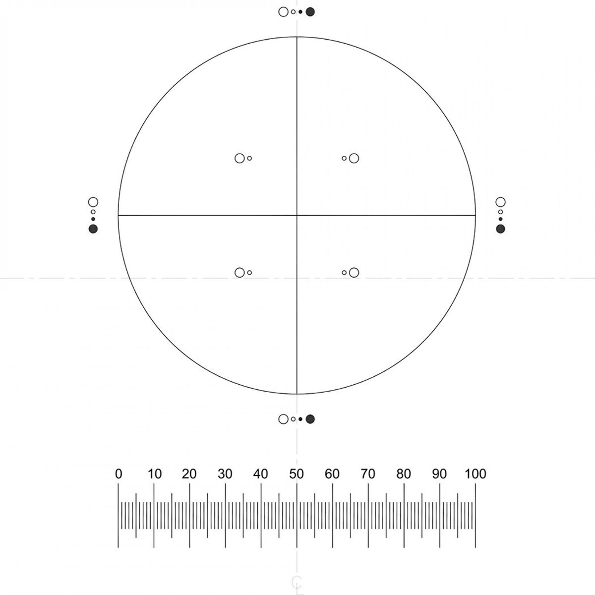 Microscope Eyepiece Reticules (Graticules) G57 Pharmaceutical PSA Pattern, IMA Reticle